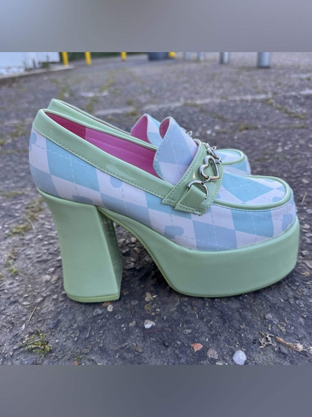 JULEP PREP SKOOL PRINCESS PLATFORM OXFORDS Sugar Thrillz Green White size 8 - Picture 3 of 13